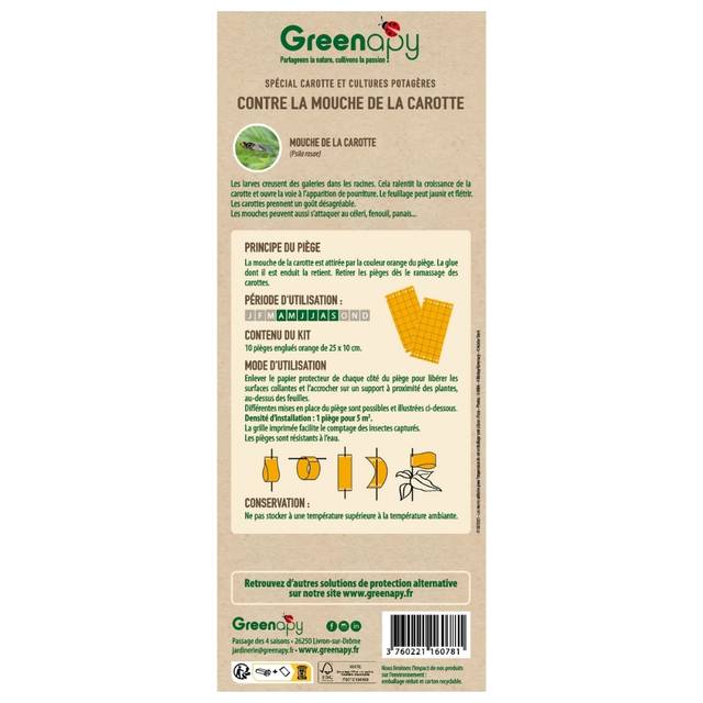 Pièges mouche de la carotte, plaques chromatiques engluées oranges (10 Plaques de 25x10cm)